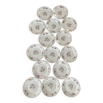 Set of 15 Digoin Sarreguemines dessert plates