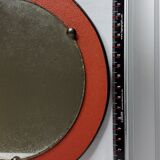 Vintage wall coat rack with round mirror, 4 hooks, 68 cm