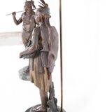 Pair of spelter lamps