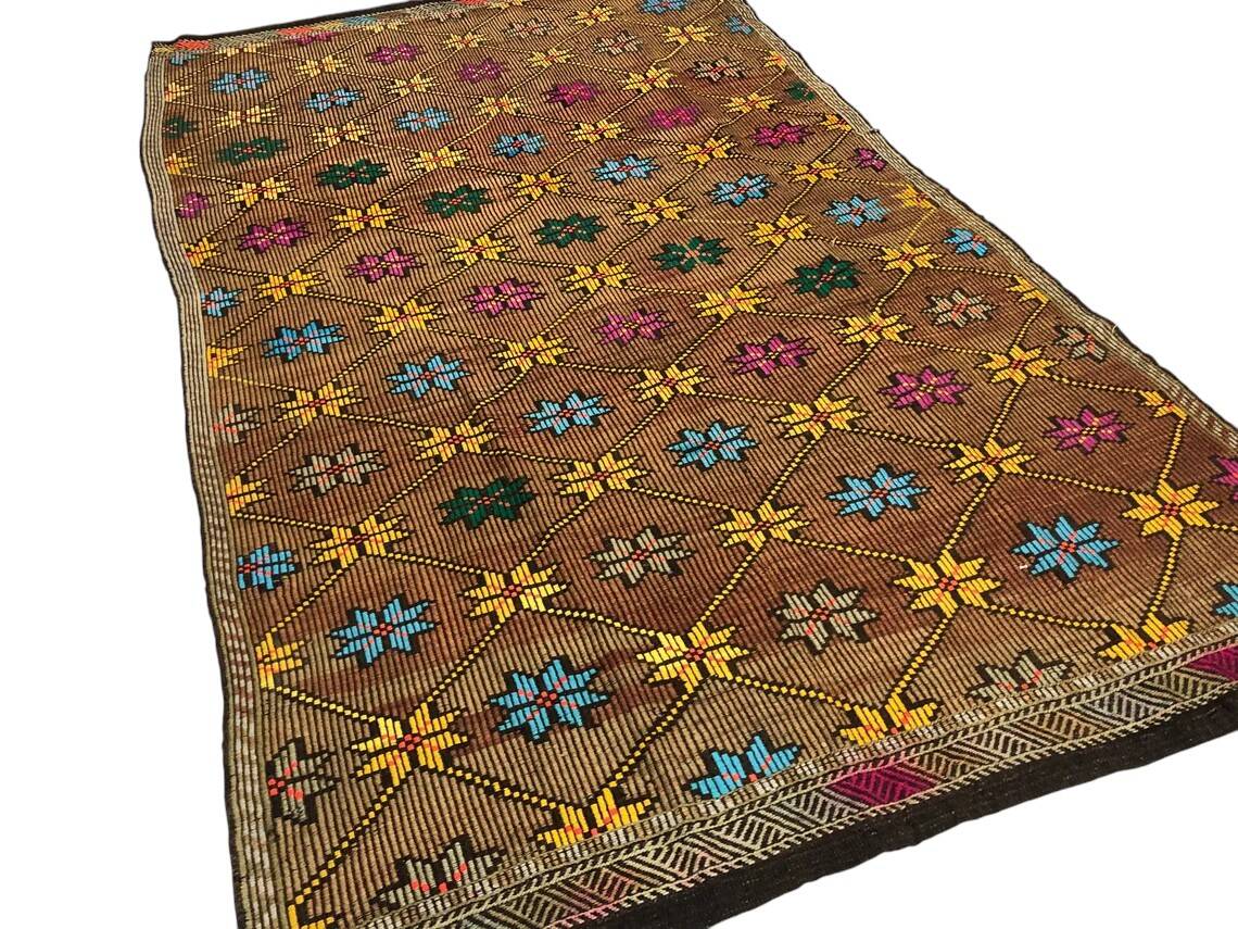 Oushak Geometric Vintage Anatolian Carpet