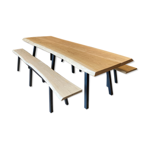table et bancs en chêne