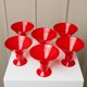 Six Red Glass Joy by Leonardo Drinking Glasses - Postmodern Memphis Style, 1980s Italian Vintage Glassware