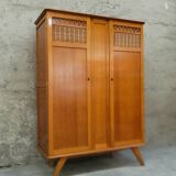 Wood & rattan cabinet