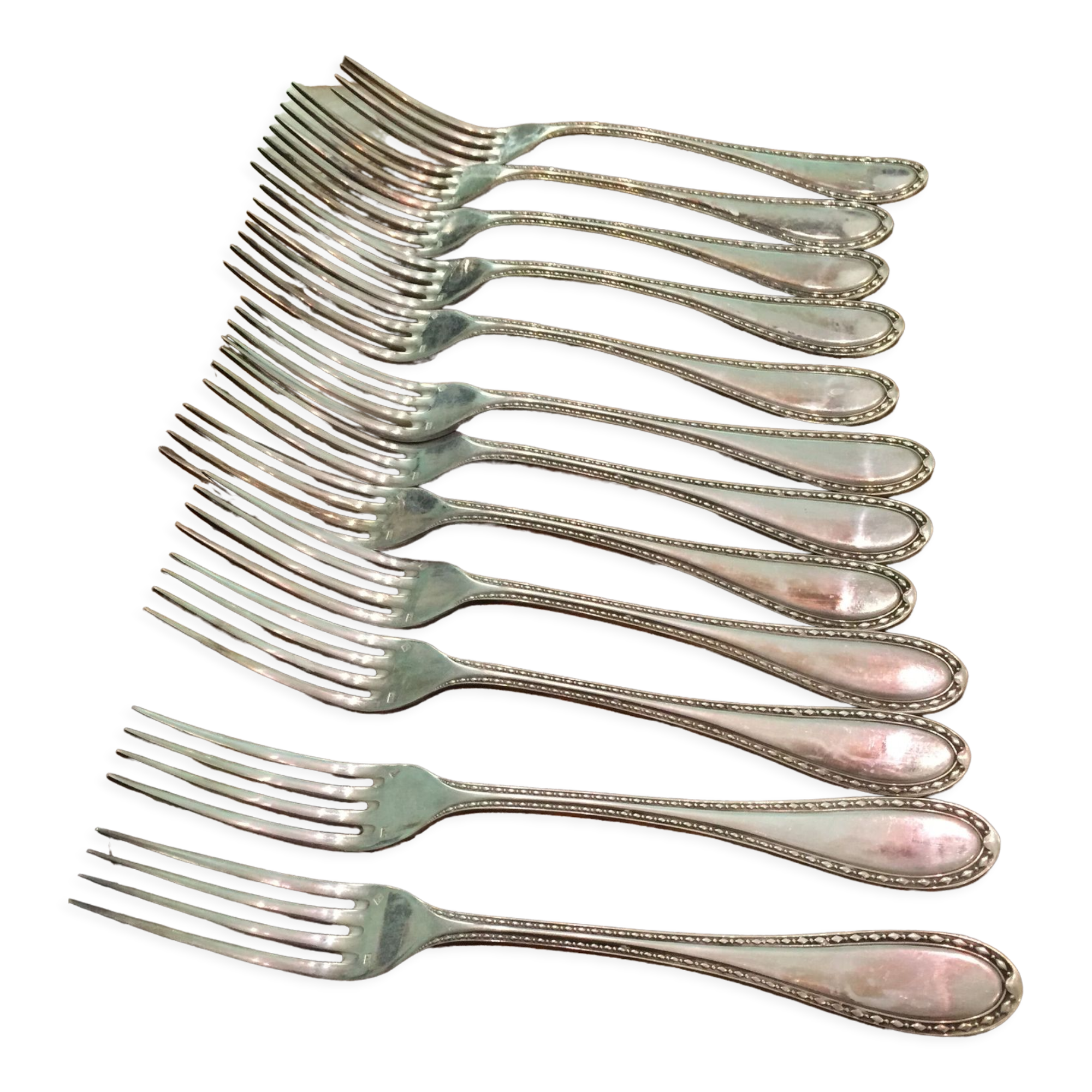 Lot forks silver metal