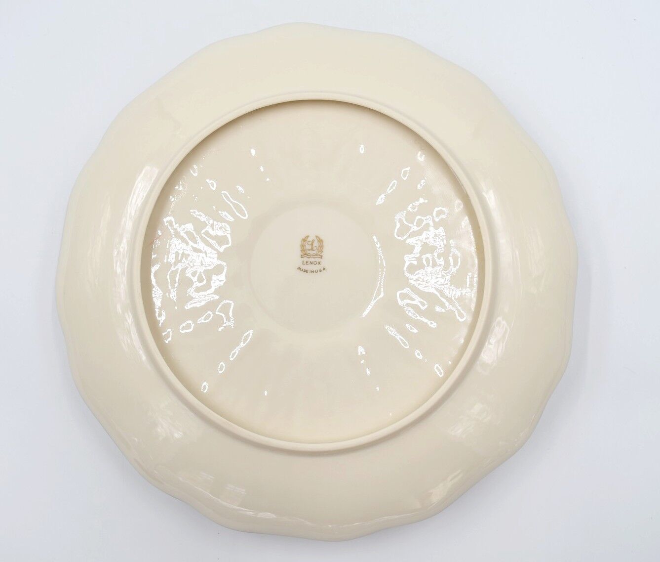 Vintage porcelain dish Lenox USA aperitif or entremets leaves in slight relief