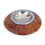 Modernist ashtray in walnut and metal