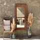 Hanging wooden mirror