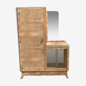 Armoire asymétrique vitrine et miroir