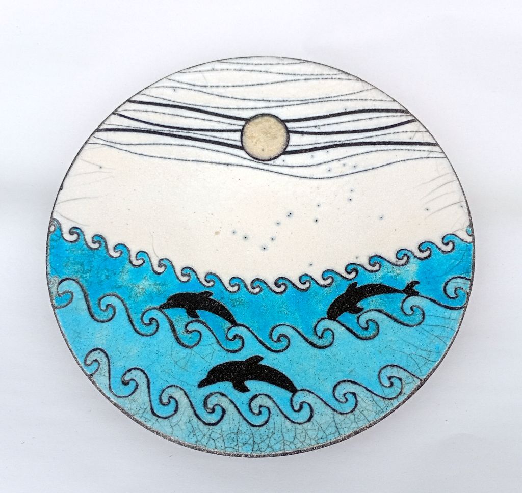 Vintage Italian Raku Ceramic Plate
