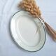 Green oval plate Moulin des Loups