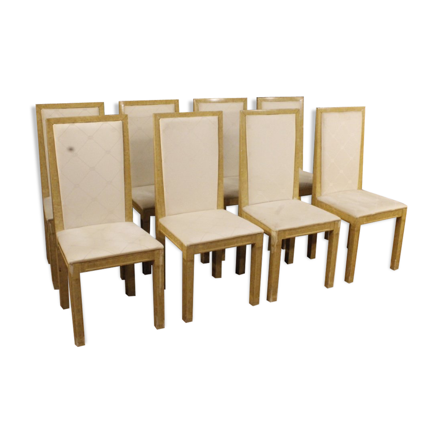 Set of 8 Italian Chairs, lacquered and painted