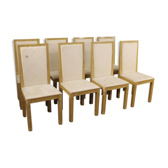 Set de 8 chaises italiennes laquées et peintes