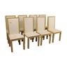 Set de 8 chaises italiennes laquées et peintes