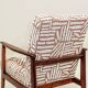 Vintage armchair in solid beech and ethnic jacquard from the 1970s.