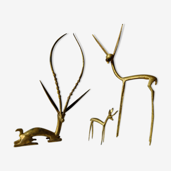 Lot de 3 antilopes en bronze