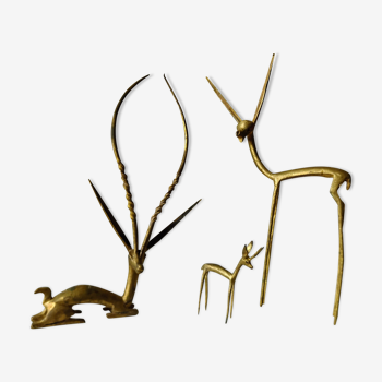 Lot of 3 bronze antelopes