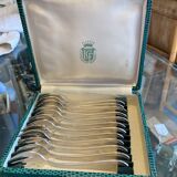 12 dessert forks, cake