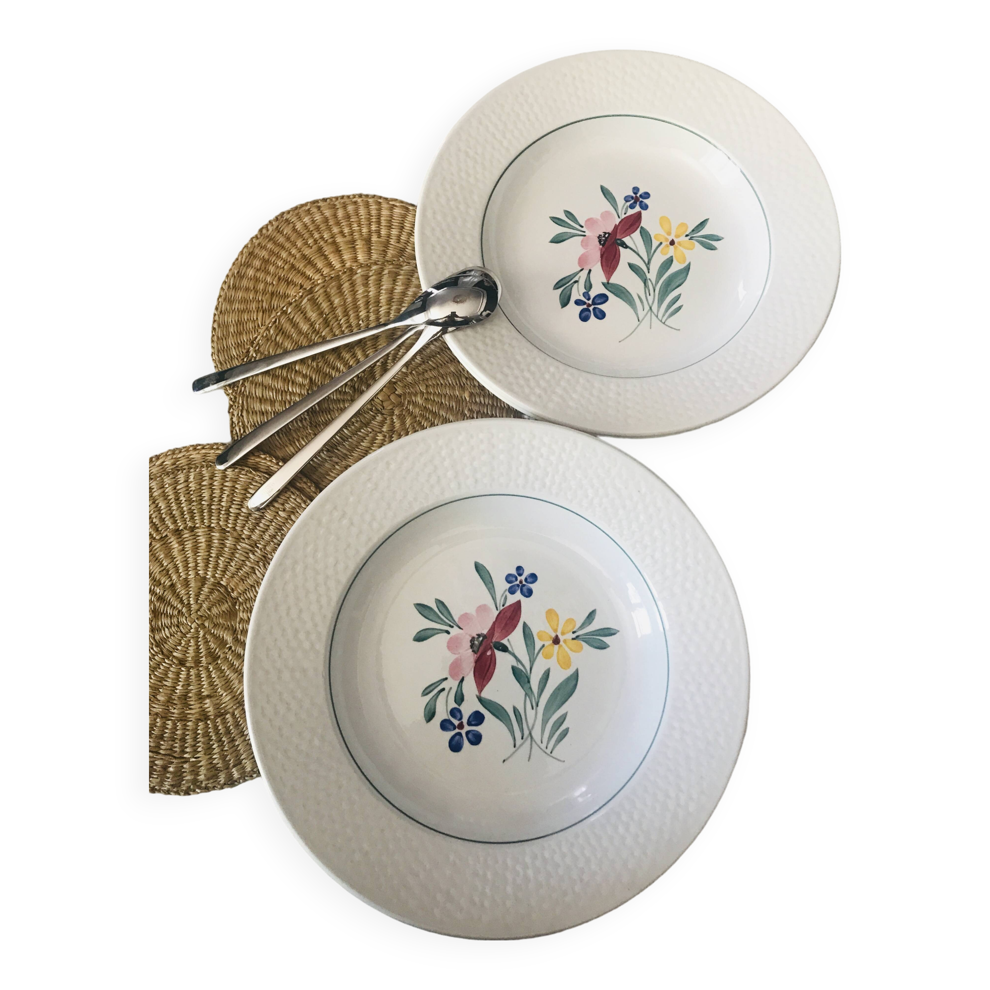 Fabiola Digoin Sarreguemines deep plates from the 50s