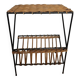 End table/ Magazine rack side table in wicker and iron, 1950s