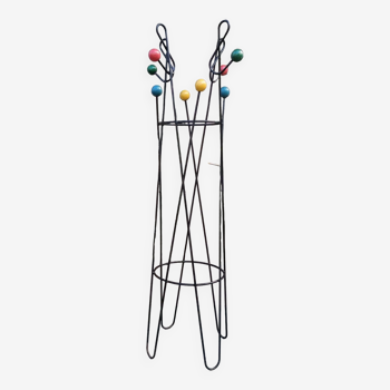 Wrought iron coat rack by Roger Ferraud