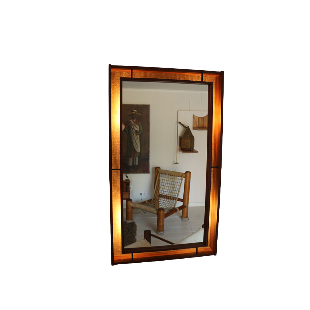 A large backlit mirror, Denmark 1960s.