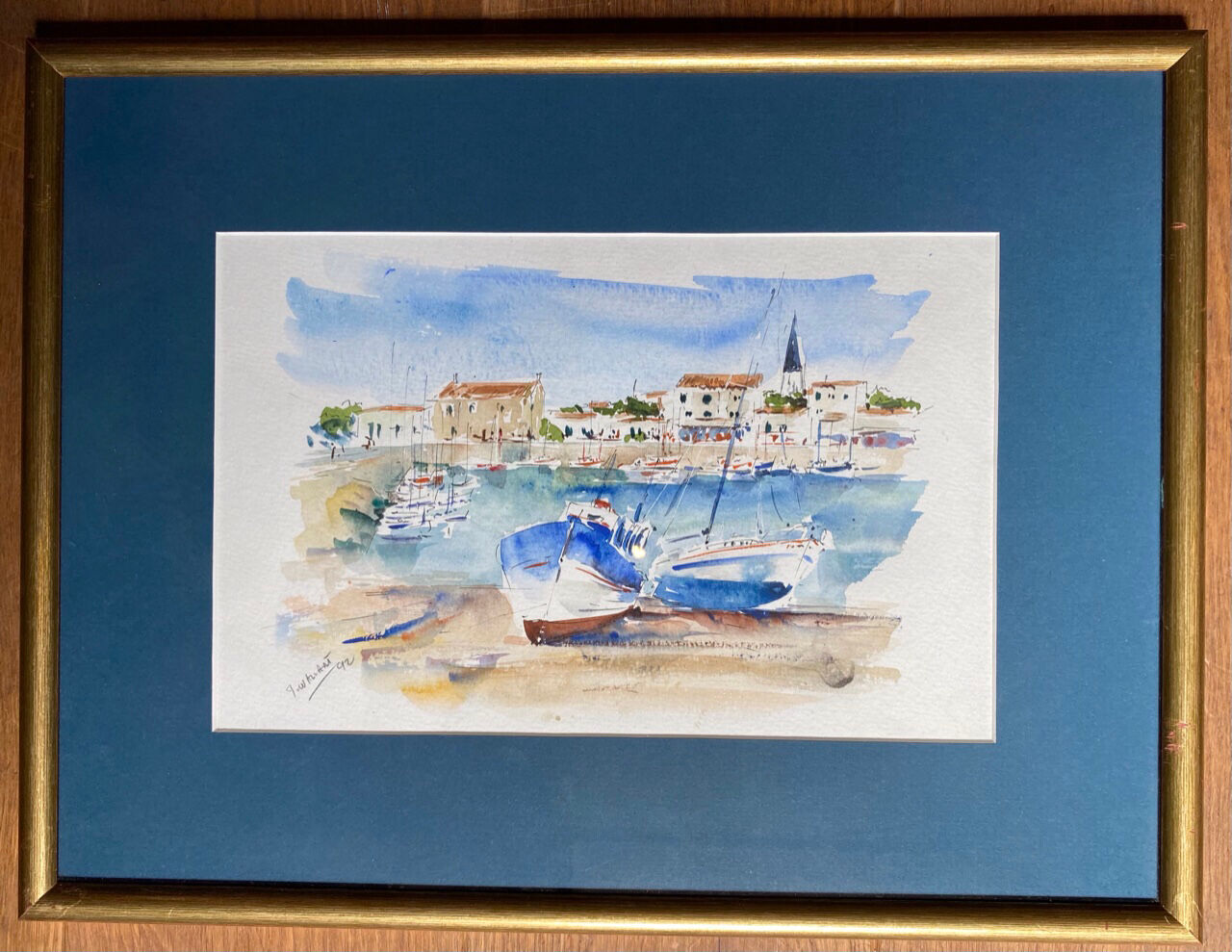 Painting, watercolor, Navy, signed and dated XX century