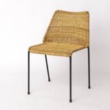 Chaise de pizzeria par Herbert Hirche pour Wilde + Spieth, Allemagne, 1957 – Rotin