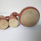 Set of 3 ceramic pitchers / milk jugs Signed Daniel Auger (Puisaye)
