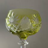Pair of cut crystal wine glasses