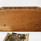 Mail holder, handmade documents carved wood old