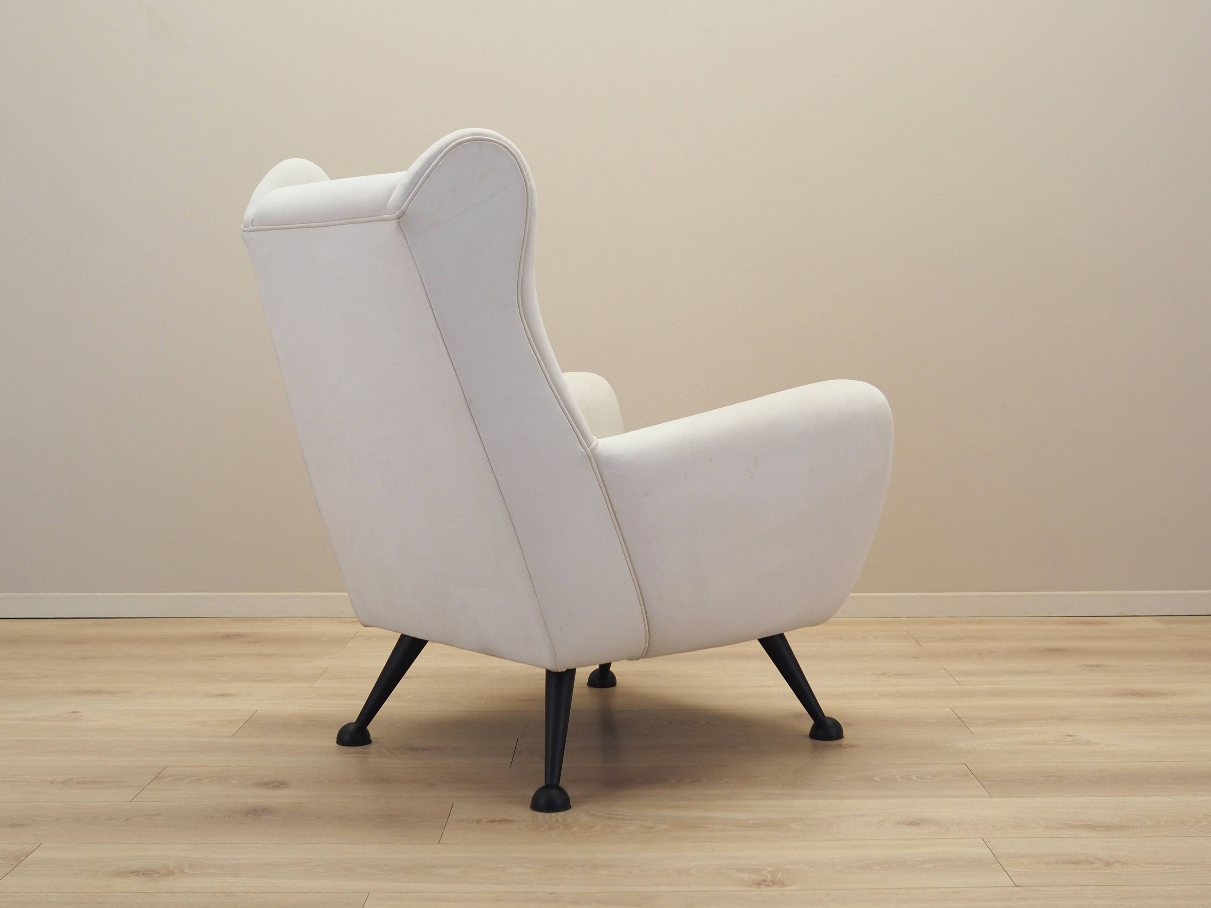 White armchair, Italian design, 1980s, production: Italy