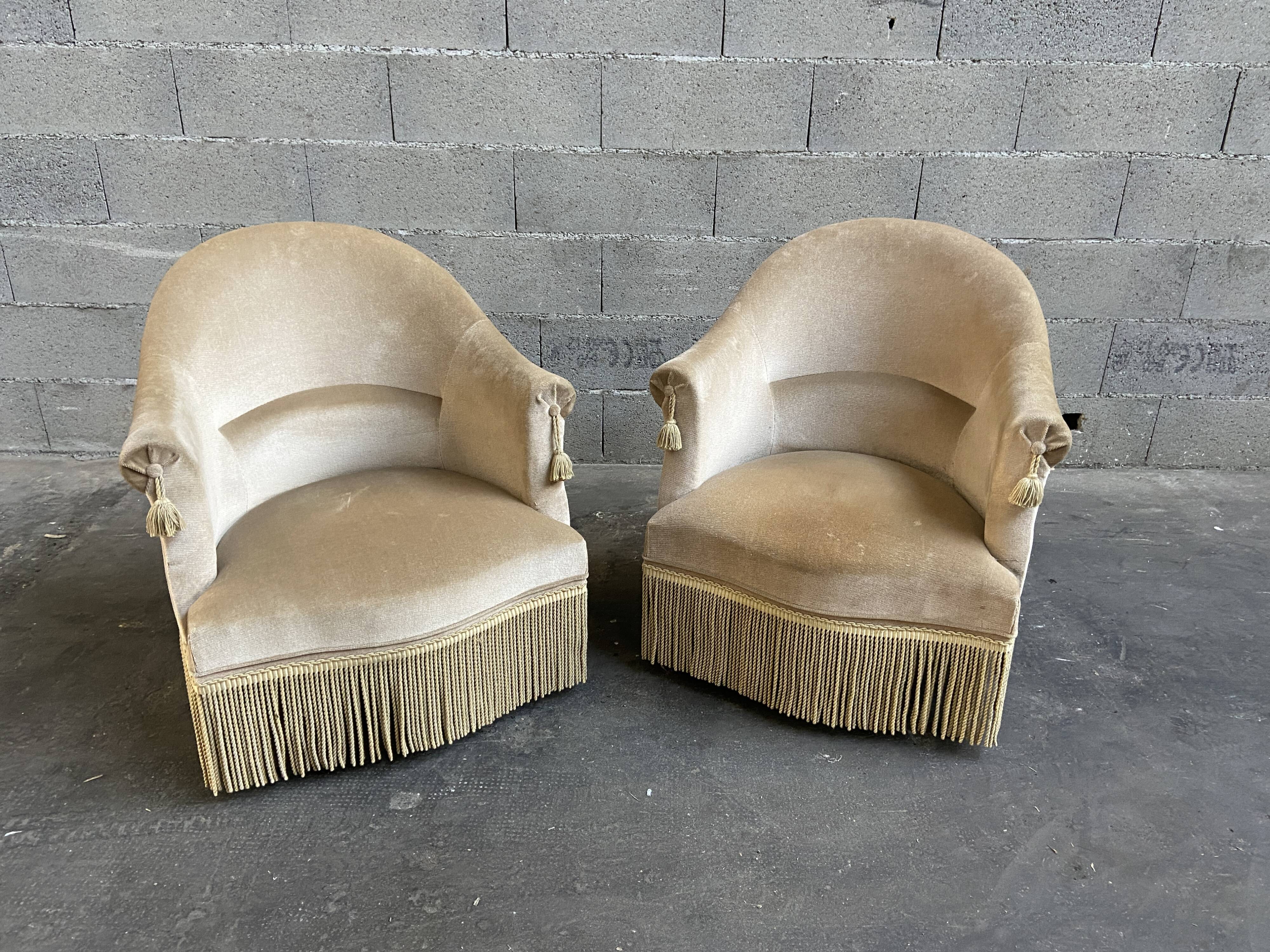 Pair of toad armchair