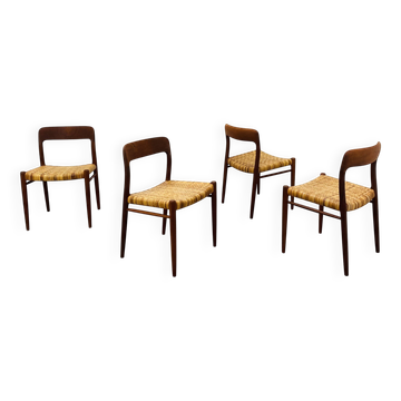 4 chairs 75 by Niels Otto Moller, Scandinavian design, teak