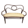 Antique Thonet bench in bent wood and caning, signed.
