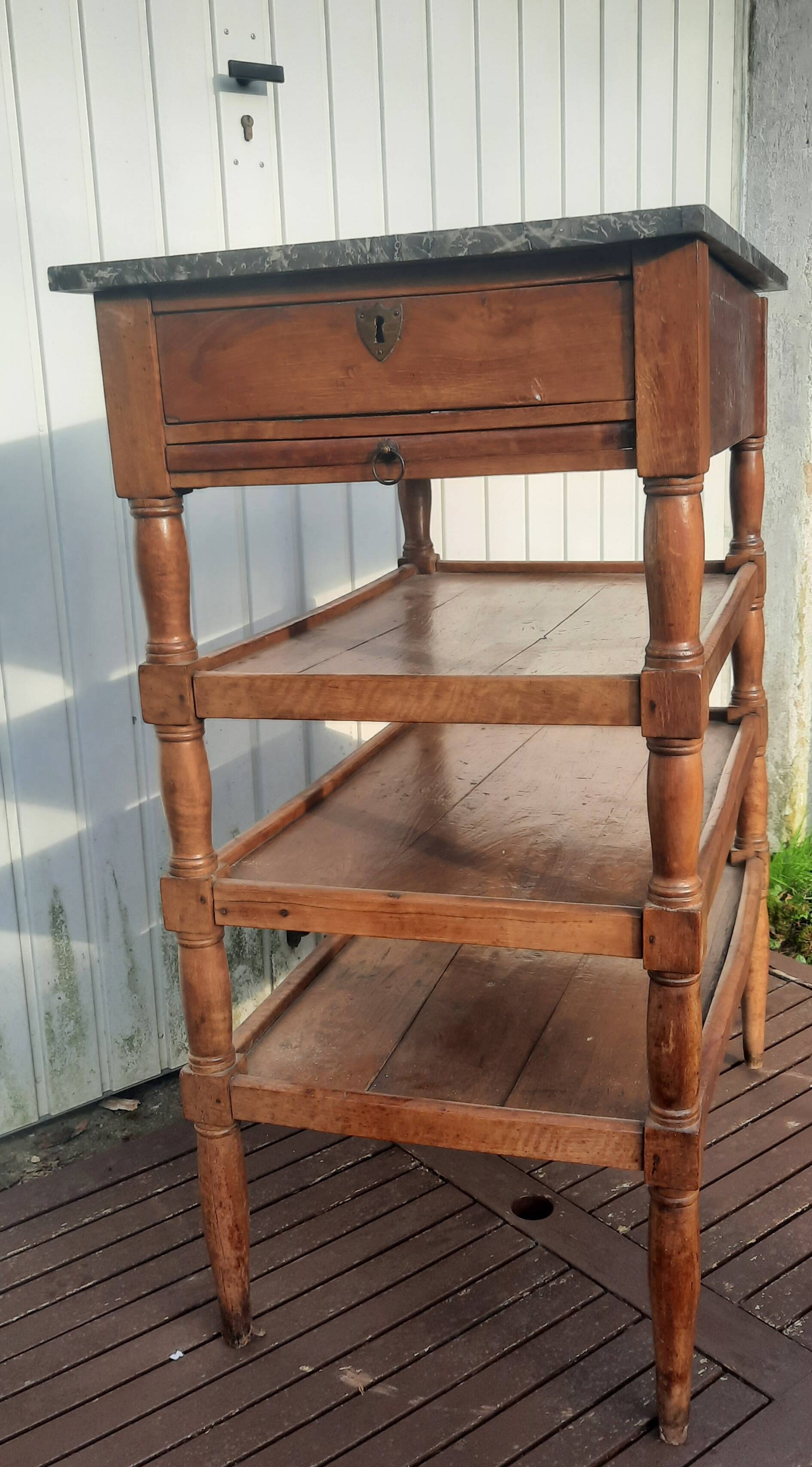 4-shelf marble top cabinet