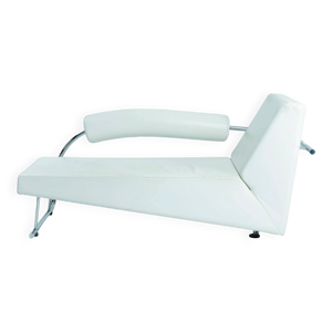chaise longue en cuir - acier