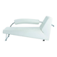 Dutch design Rob Eckhardt chaise longue white leather tubular steel, 1980s