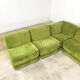 Vintage green velvet elemental sofa