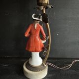 Antique porcelain marquis figurine lamp, 1940
