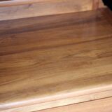 Superb asymmetrical wardrobe in solid walnut, forming a dressing table
