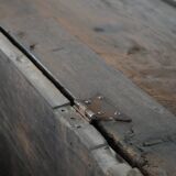 Large antique panelled English oak chest from the 18th century