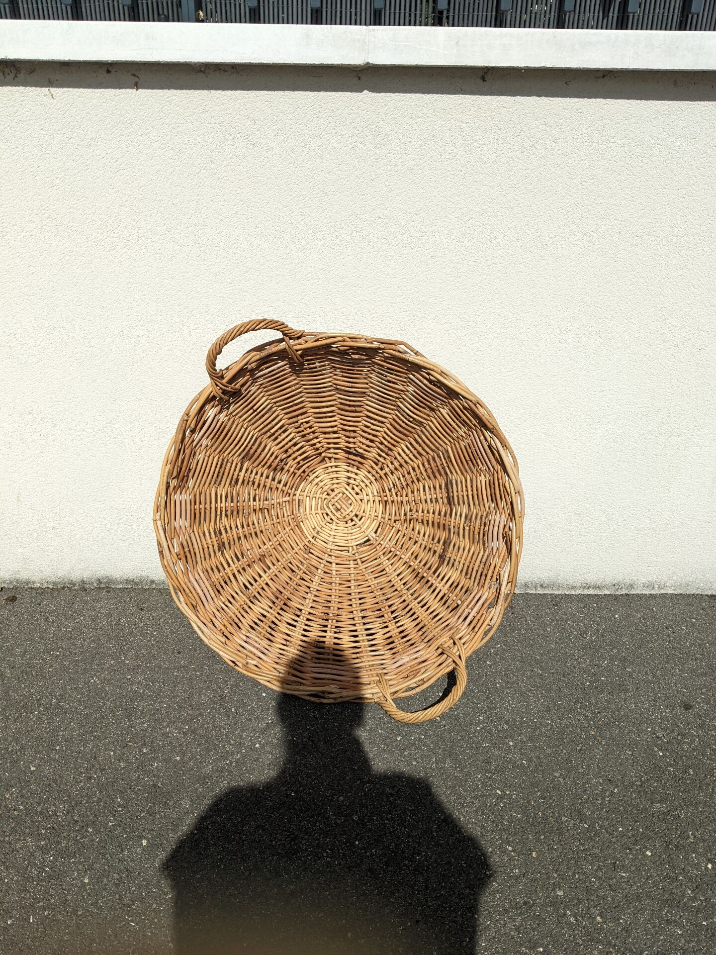 Vintage handmade wicker storage basket