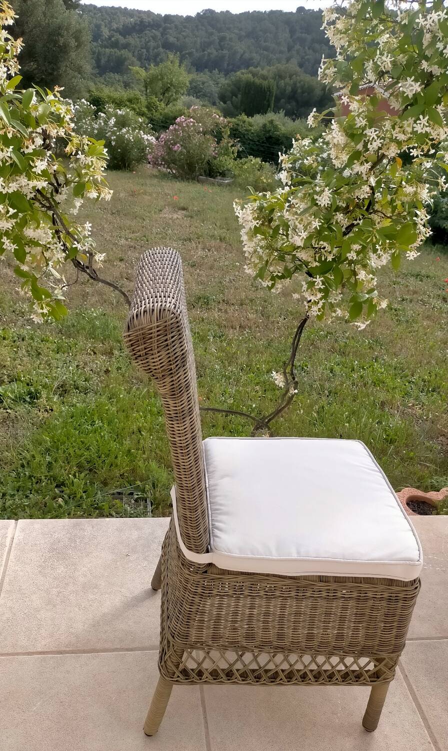 Wicker and rattan chair