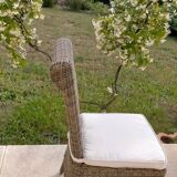 Chaise en osier et rotin