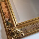 Vintage Venetian style beveled mirror with parecloses, 74 cm