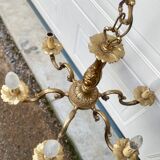 Lustre laiton à 6 branches style Louis XV