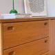 Large oak sideboard, Scandinavian design - 3 drawers and 2 doors.