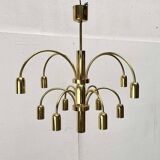 German vintage brass chandelier by Star Leuchten, 1970s.