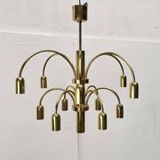 German vintage brass chandelier by Star Leuchten, 1970s.
