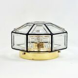 Plafonnier en verre et laiton du milieu du siècle, Limbourg, Allemagne, années 1960